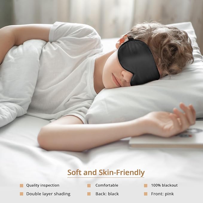 Kids Sleep Mask Eye Cover, 100% Real Natural Pure Silk Eye Mask - Image 5