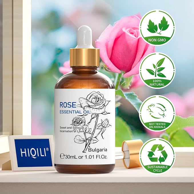 HIQILI Rose Essential Oil 1 Fl Oz, 100% Natural Therapeutic Grade - Image 8