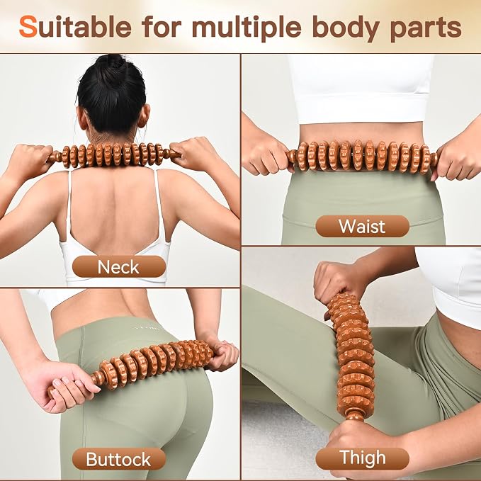 Wood Therapy Massage Tools, Wooden Massage Roller Stick, Lymphatic Drainage Tool - Image 2