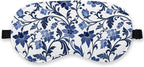 Blue and White Porcelain Silk Eye Mask by QLMX