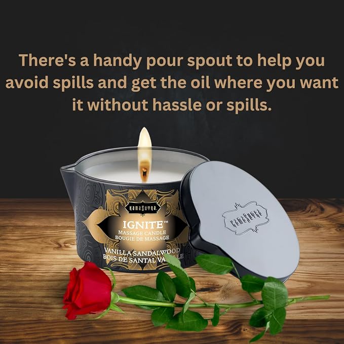 Kama Sutra Ignite Massage Candle Vanilla Sandalwood, 6 Ounce - Image 4