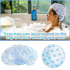 18 Pack Shower Caps for Women, Waterproof Reusable & Disposable Adjustable Bath - Image 5