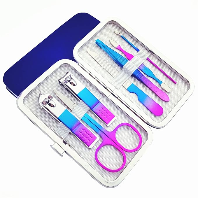 QURIPE 7pcs Manicure Set, Nail Clippers Kit, Stainless Steel Manicure Kit by QURIPE