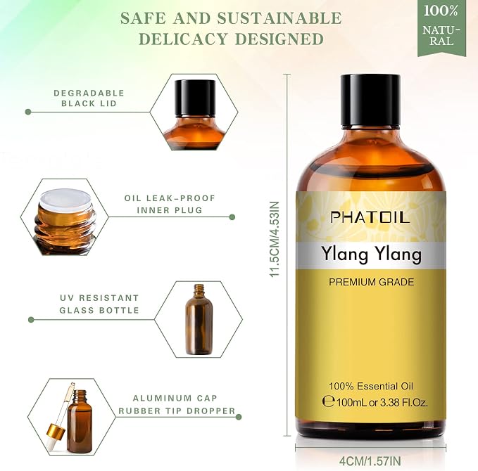 PHATOIL 100ML Ylang Ylang Essential Oil, Premium Essential Oils - Image 5