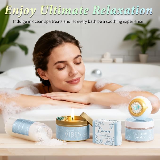 Spa Gifts for Women Bath Gift Set, Ocean Relaxing Spa Gift Baskets Home Bath - Image 7