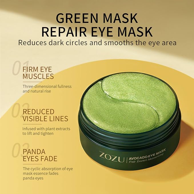 Avocado Eye Mask 60 Pcs, Under Eye Patches - Image 2