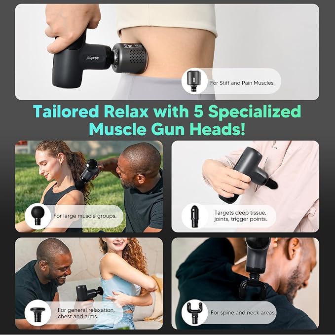 arboleaf Mini Thermacool Massage Gun, Heat and Cool Muscle Massager - Image 7