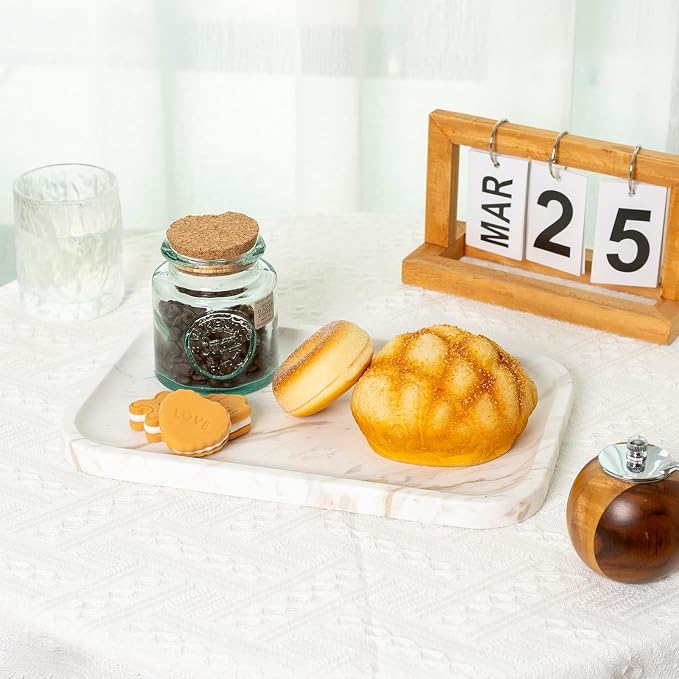 Karibiber Marble Vanity Tray, Marble Bathroom Tray Countertop, Decorative Trays - Image 6