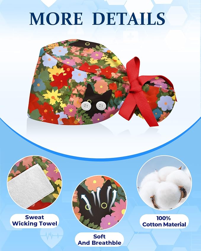 Plifal 100% Cotton Scrub Cap - Image 3