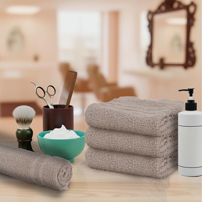 24 Pack Sand Hand Towel 100% Cotton Spa Towel – 16x26 inches Highly Absorbable - Image 5