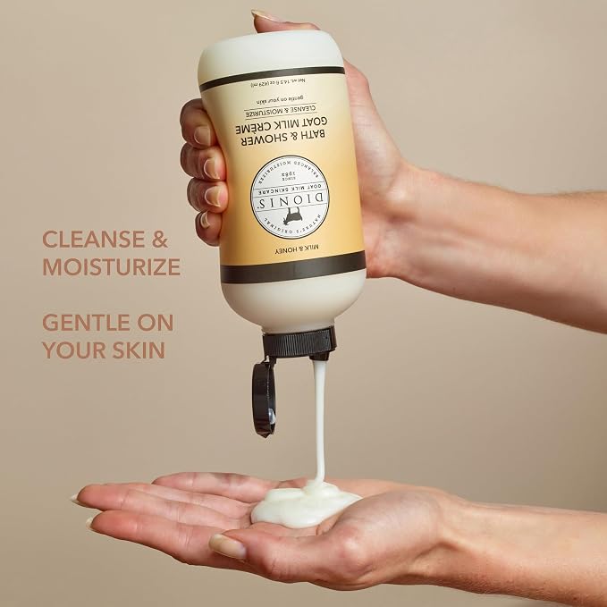 Dionis Bath & Shower Goat Milk Crème Milk & Honey 14.5oz - Image 3
