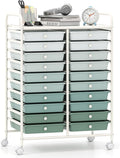 Giantex 20 Drawers Rolling Cart, Mobile Storage Drawer Cart, Classroom by Giantex