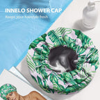 INNELO Luxury Shower Cap for Women Reusable Waterproof, Double Layered Shower - Image 7