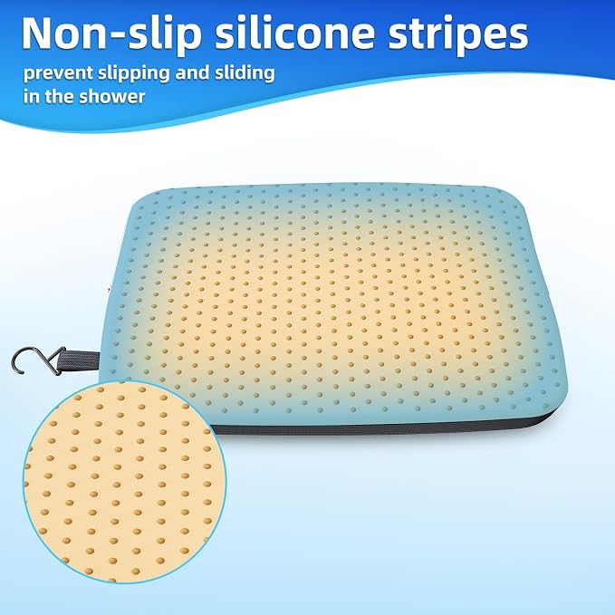 Shower Seat Cushion with Non-Slip Silicone Bottom, Bathtub Cushion - Image 5