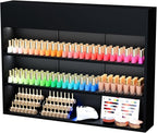 OmySalon Wall Mounted Display Rack, 47.6-Inch 3-Tier LED Nail Polish Organizer by OmySalon