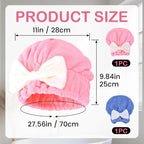 PAGOW 2pcs Microfiber Hair Towel, Fast Drying Shower Cap Hair Towel Wrap - Image 2