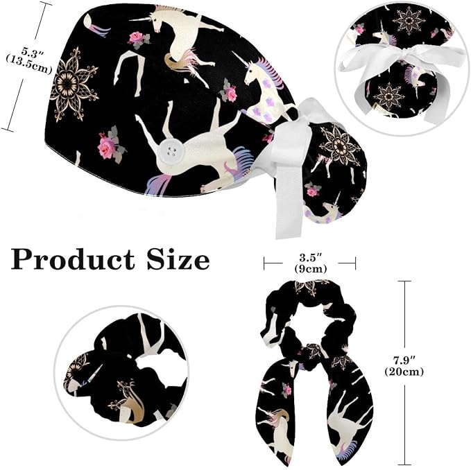 Women's Working Caps with Scrunchies Tarot Pattern Background Lace-Up Hat - Image 2