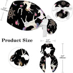Women's Working Caps with Scrunchies Tarot Pattern Background Lace-Up Hat - Image 2