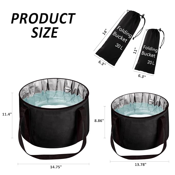 Foot Bath Basin 30L Collapsible Bucket, Portable Foot Soak Tub Feet Soaking - Image 3