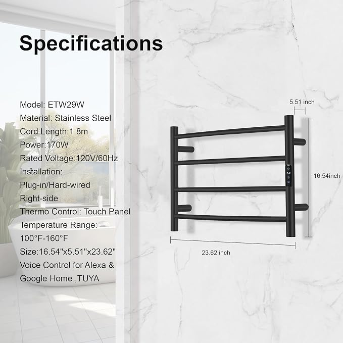 Electric Towel Rack with Voice Control - Image 4