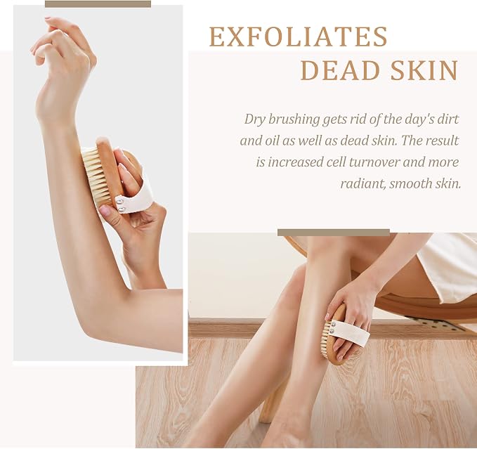 SURDOCA Dry Brush, Body Exfoliating Scrubber, Bath Shower Brushes - Image 2