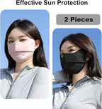 2Pcs UV Face Mask, Sun Masks for Women, Cooling Breathable Face Cover for - Image 2