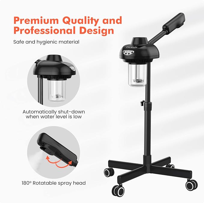 TASALON Steamer on Wheels for Professional Skin Rejuvenation, Facial Steamer - Image 3