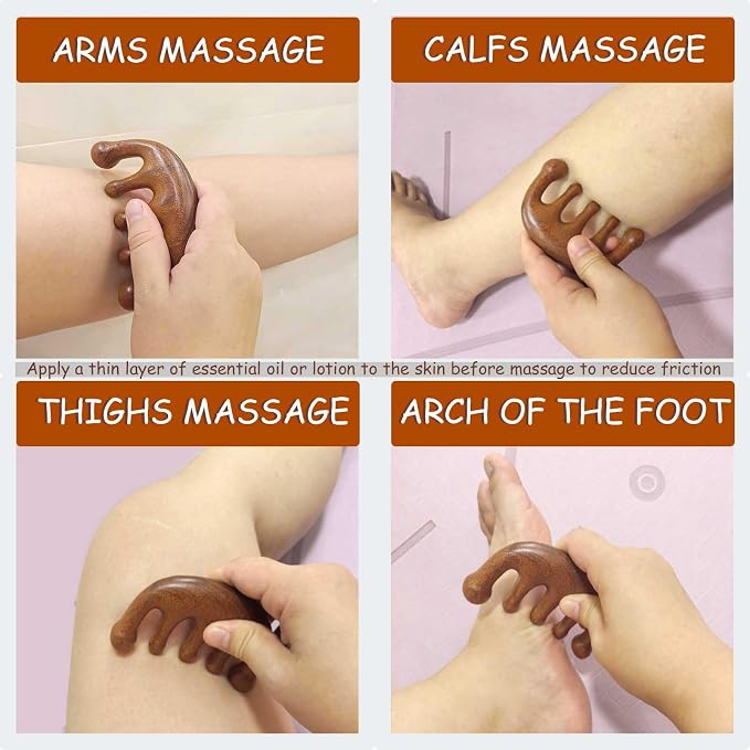 Wooden Scalp Massager for Scalp Gua sha, Massage Comb, Wooden Head Massager - Image 8