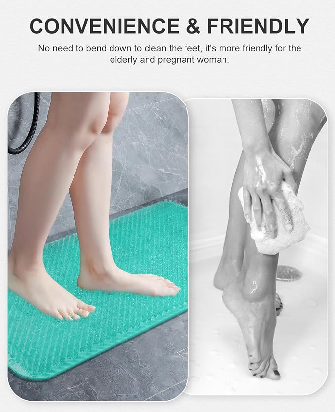 OTHWAY Non Slip Grassy Bathtub Mat : 25.6X13.4 inches Sturdy But Soft Bath - Image 6