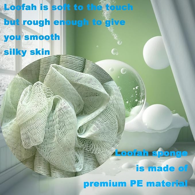 Large 85g Green Bath Loofah Sponge Loofa Luffas Shower Puff Pouf Ball - Image 3