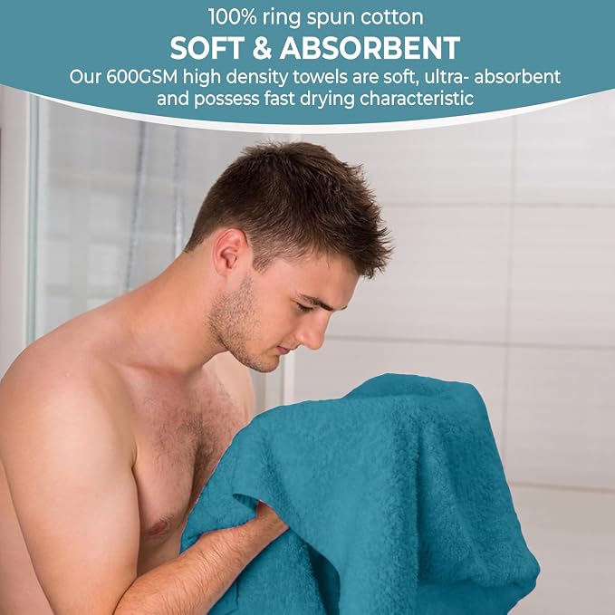 KAHAF COLLECTION 6 Pack Bath Towels Set 100% Ring Spun Cotton, Lightweight - Image 3