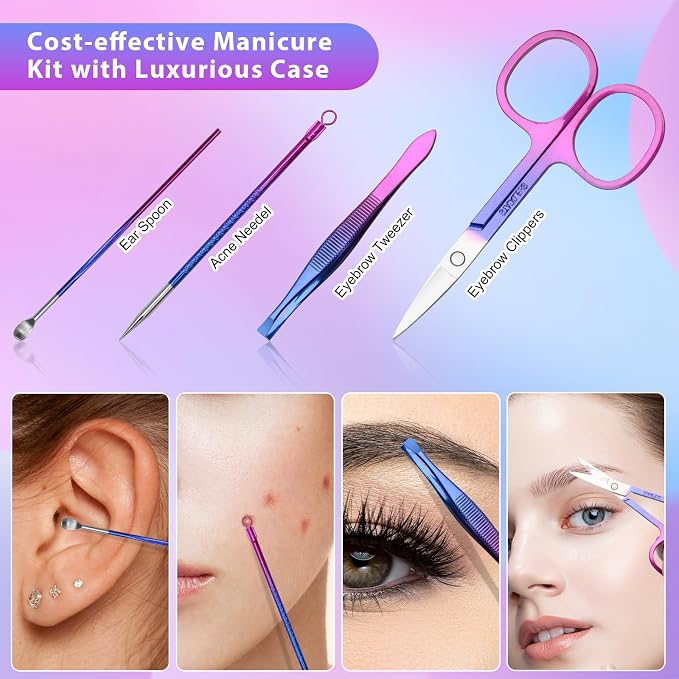 CGBE 12Pcs Manicure Set Nail Clippers Pedicure Kit Men Women Grooming kit - Image 3