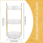 Fangoo 3 Tiers Clear Rotating Makeup Organizer - Image 2