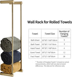 Towel Racks for Bathroom, NEWRAIN Wall Mounted Stainless Steel Organizer - Image 3