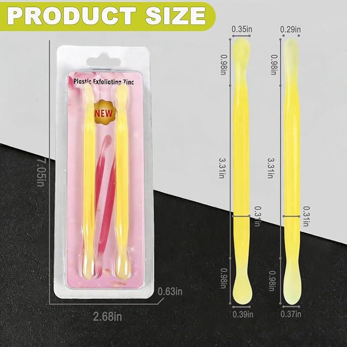 2Pcs Plastic Cuticle Pusher, Dual-end Dead Skin Nail Pusher, Gentle Plastic - Image 4