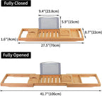Utoplike Bamboo Bathtub Caddy Tray Bath Tray - Image 3