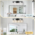 4-Light Bathroom Vanity Light, Modern Matte Black Wall Sconce Lighting - Image 6