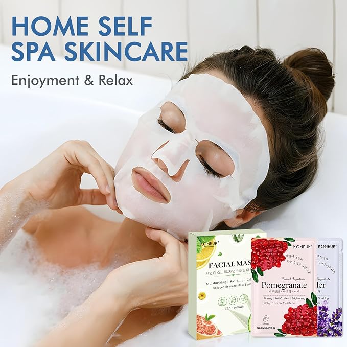 KONEUK 24 Pack Sheet Face Masks Skincare - Image 7