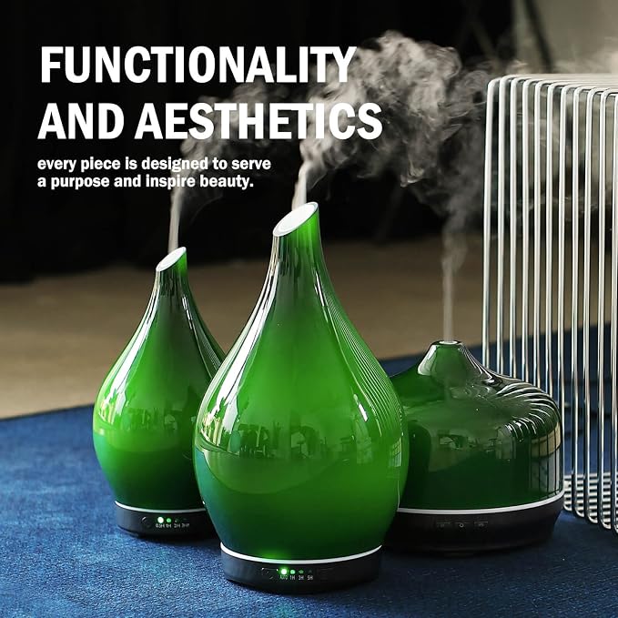 Porseme 280ml Essential Oil Diffuser Glass Color Changing Aroma Air Diffusers - Image 7