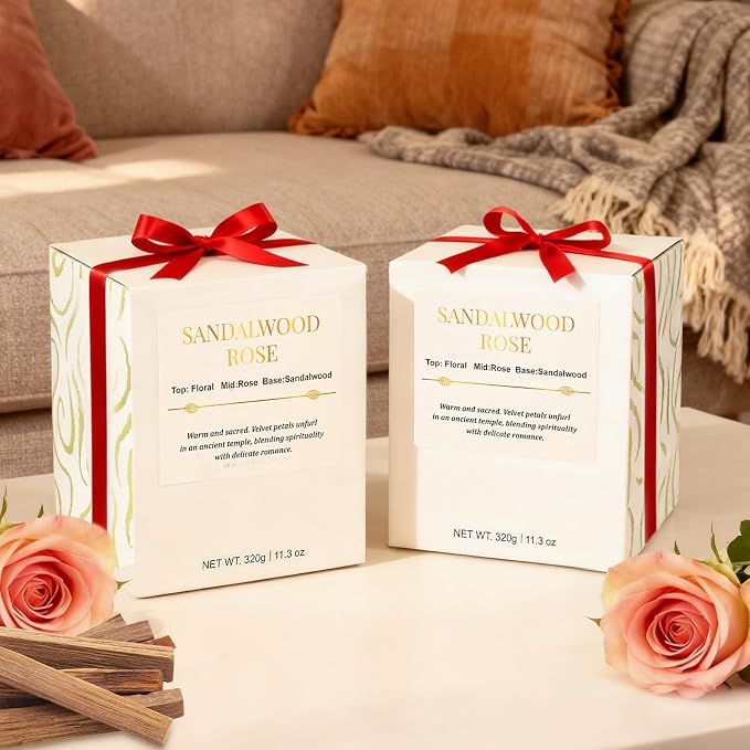 Scented Candles for Home, 2 Pack Wood Wick Sandalwood Rose Scented Candle - Image 4