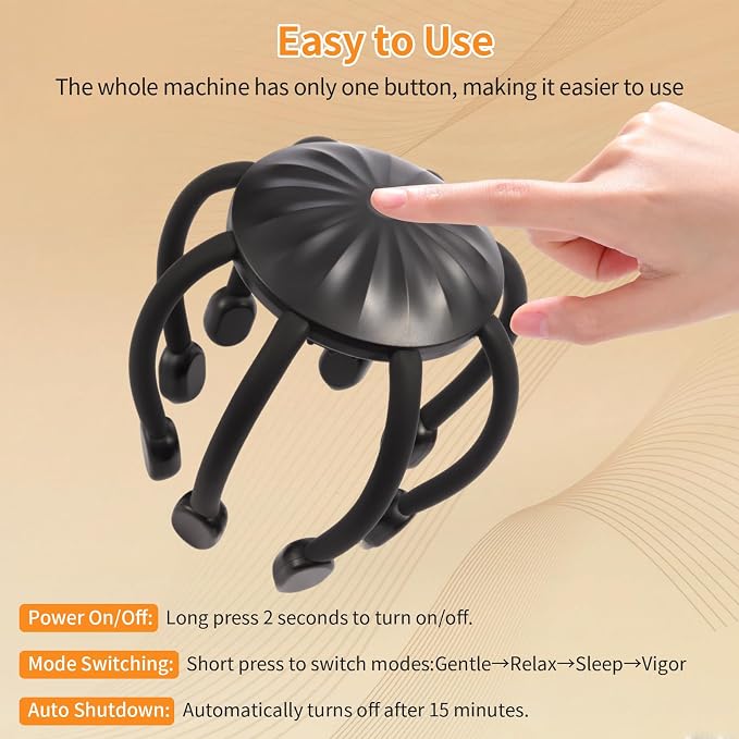 Hands-Free Scalp Massager, Electric Octopus Head Massager, Wearable Multi-Point - Image 7