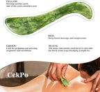 2 PCS Jade Stone Gua Sha Massage Tool, Large Guasha Muscle Scraper Tools Set - Image 4