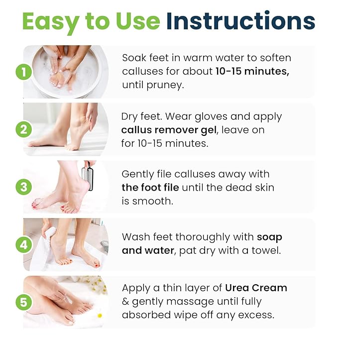 FOOT CURE Exfoliator & Callus Remover Pedicure Set – Care Kit Includes File - Image 4