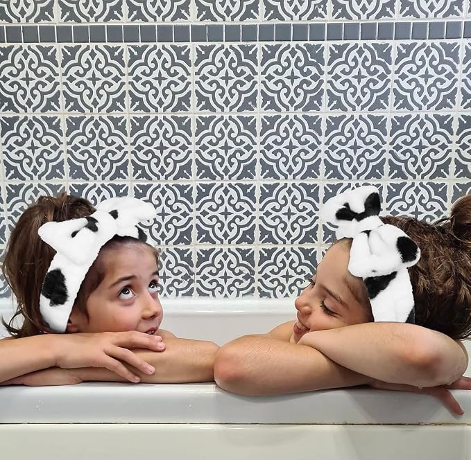 Huachi Spa Headbands for Women Washing Face, Cow Print, Soft Microfiber Hair - Image 5