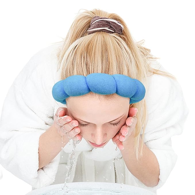 Zkptops Spa Headband for Washing Face Wristband Set Sponge Makeup Skincare - Image 9
