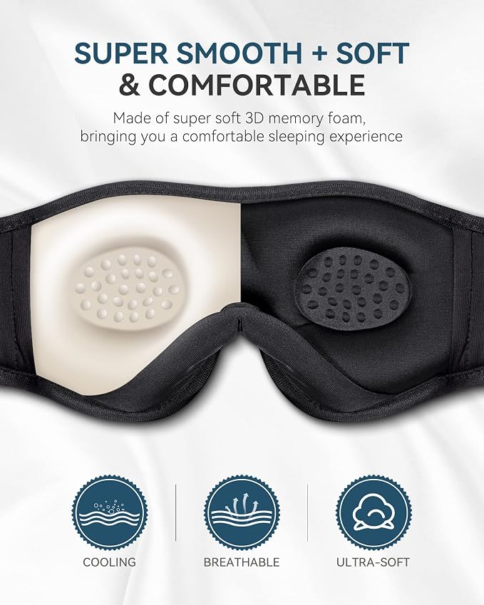 MUSICOZY Sleep Headphones Bluetooth 5.4 Headband Sleeping Eye Mask - Image 3