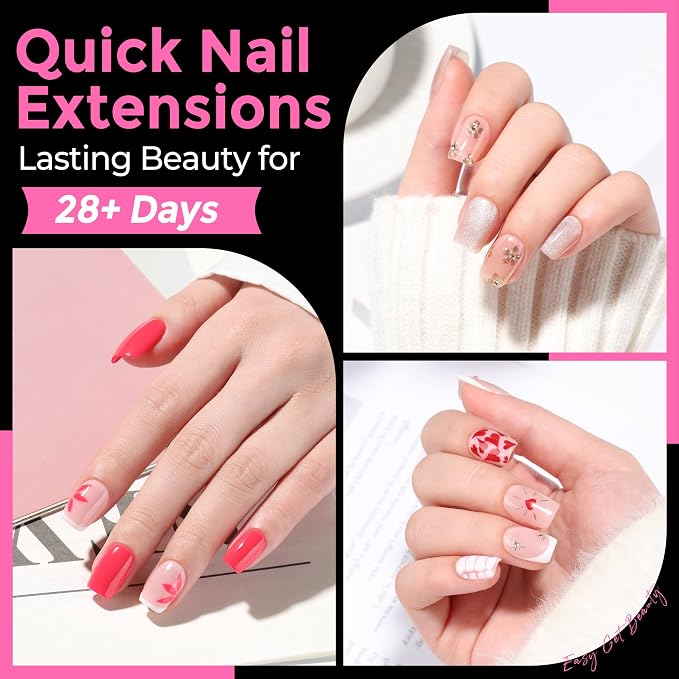 UNA GELLA Short Square & Squoval Nail Tips 216pcs Pre-Etched Short Square Round - Image 2