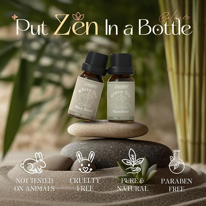 SALUBRITO Zen Fragrance Oil Set, Tea Essential Oil - Image 2
