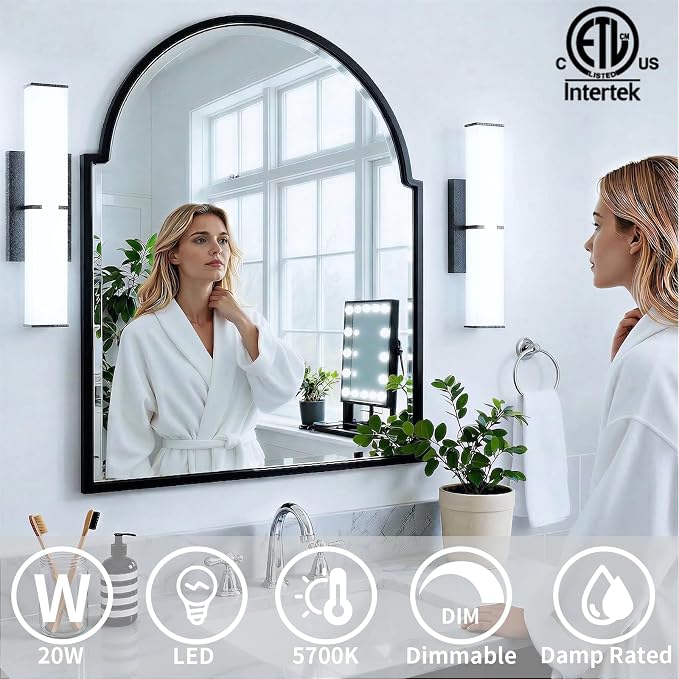 Bathroom Light Fixtures: 40 Inch ETL Certified LED Bathroom Vanity Light 5000K - Image 4