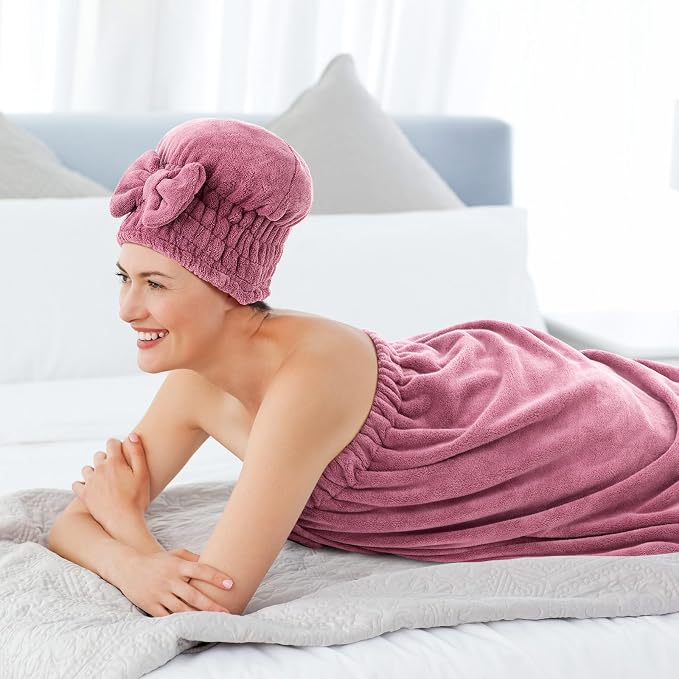 Xtinmee 2 Sets Normal Size Womens Wrap Towel - Image 4